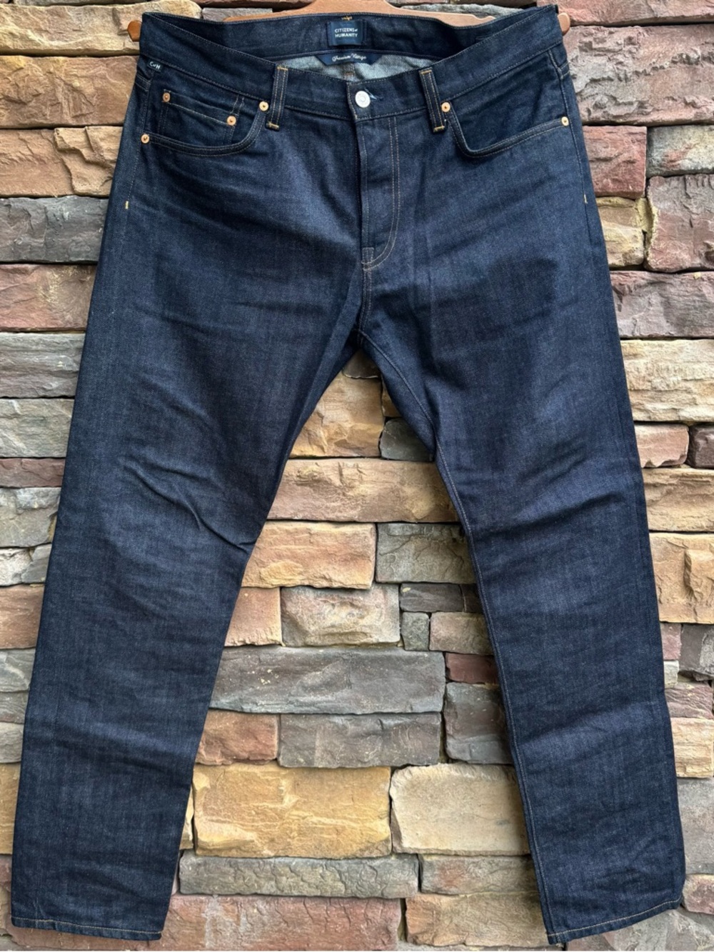 Citizens of Humanity London 34 x 32 Tapered Slim Raw Selvedge Denim Jeans Pants